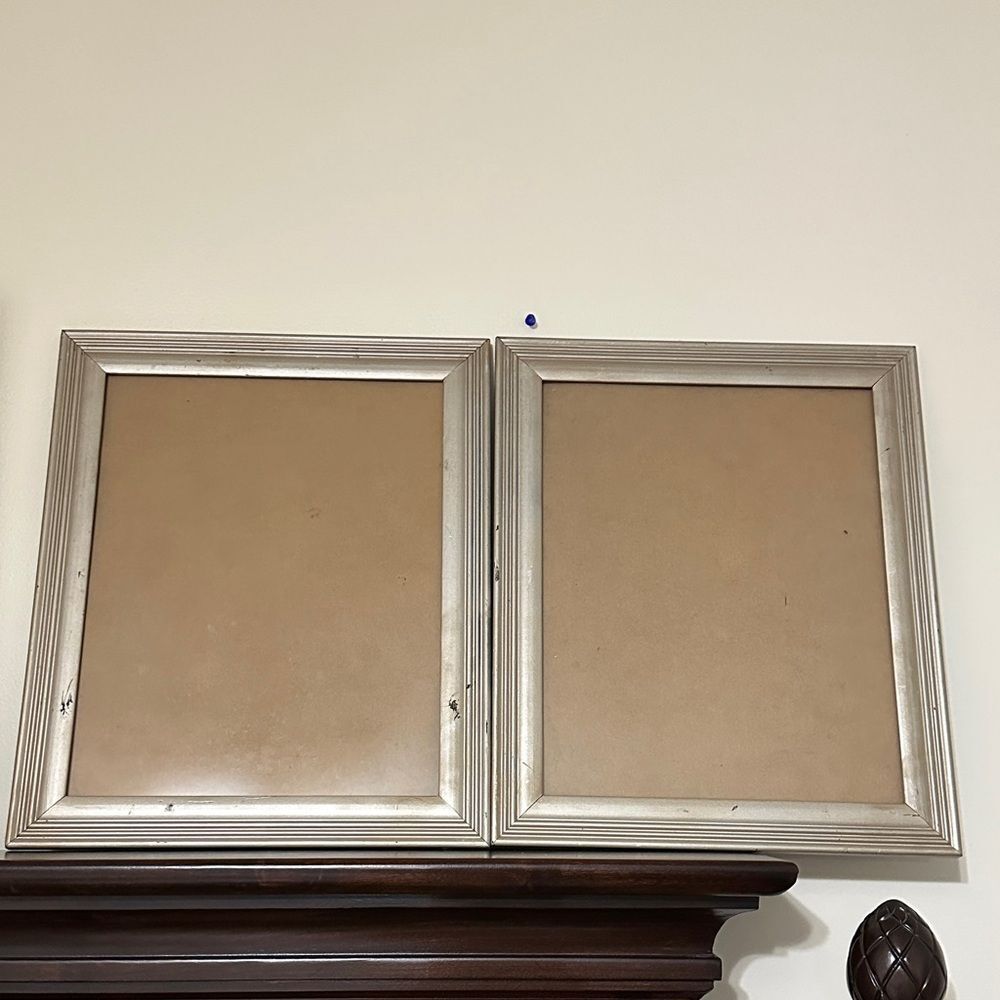 pinnacle Two Picture Art Frames shimmery Gold Distressed Glass Top  16.5 x 13.5”